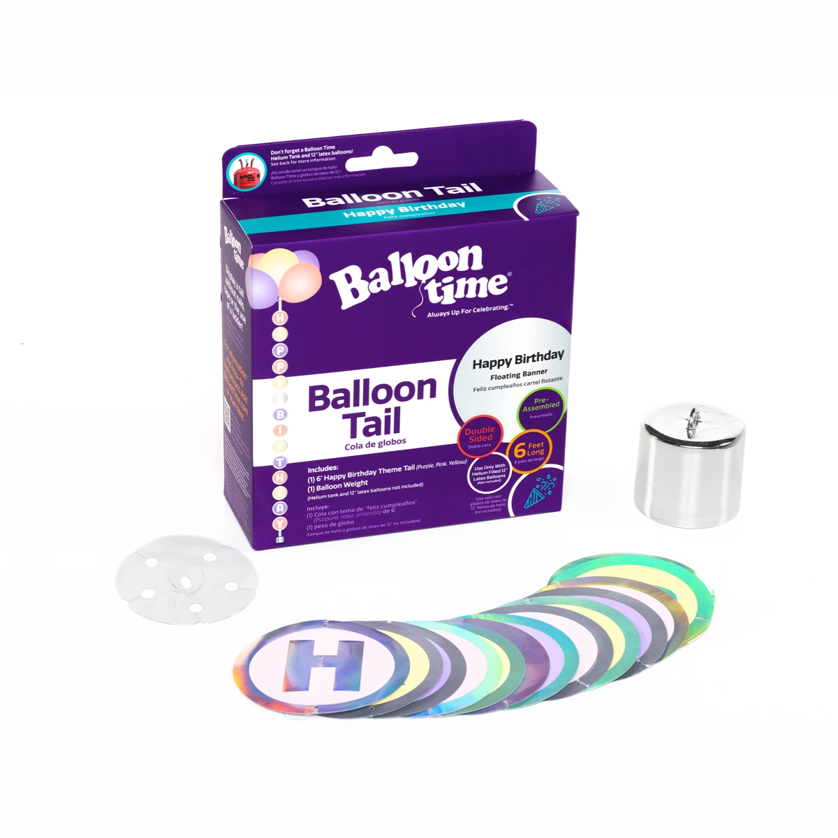 Pastel Balloon Tail Box with tail and weight