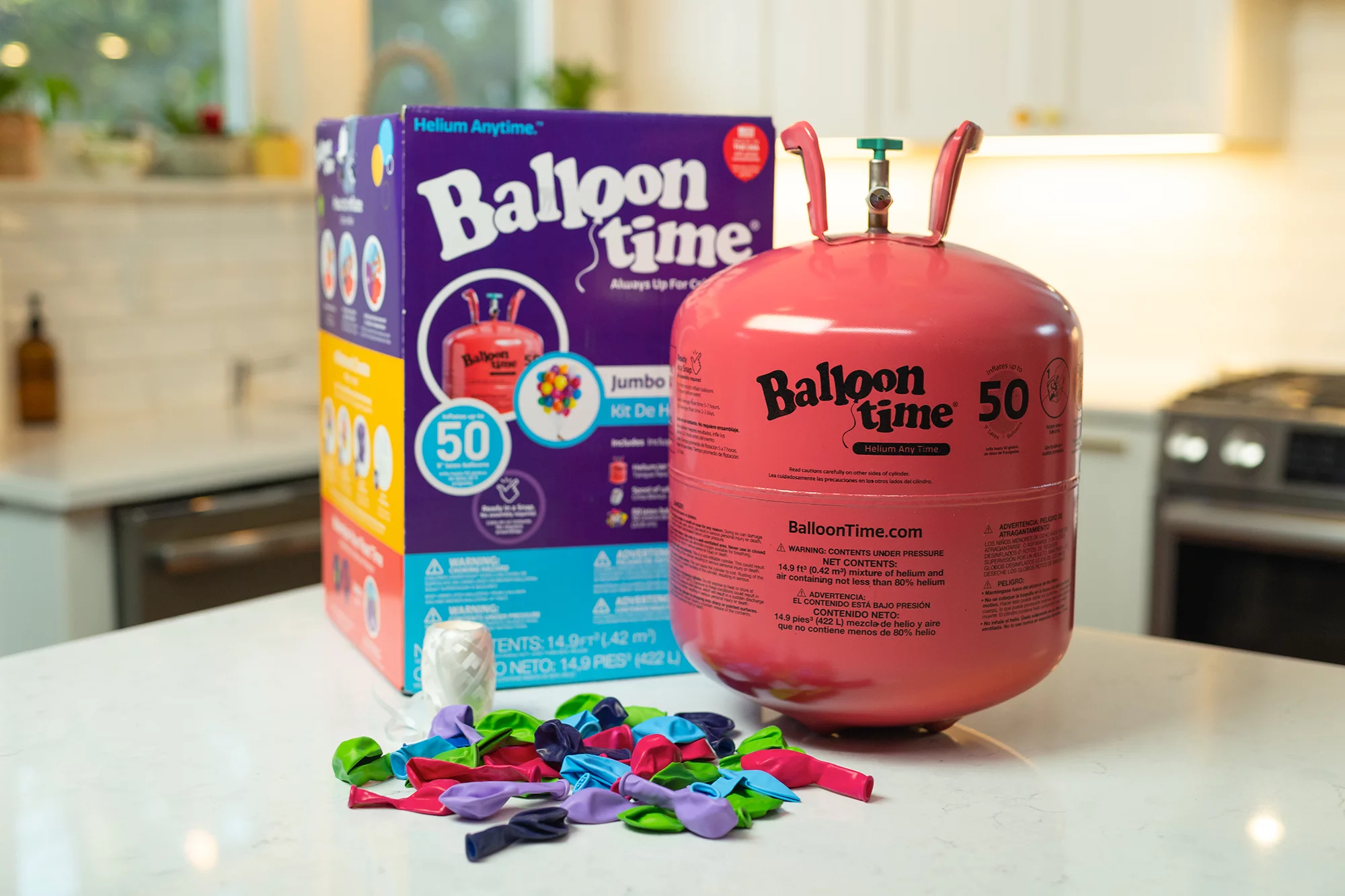 Balloon Time Jumbo Kit with tank and balloons, perfect for celebrating!